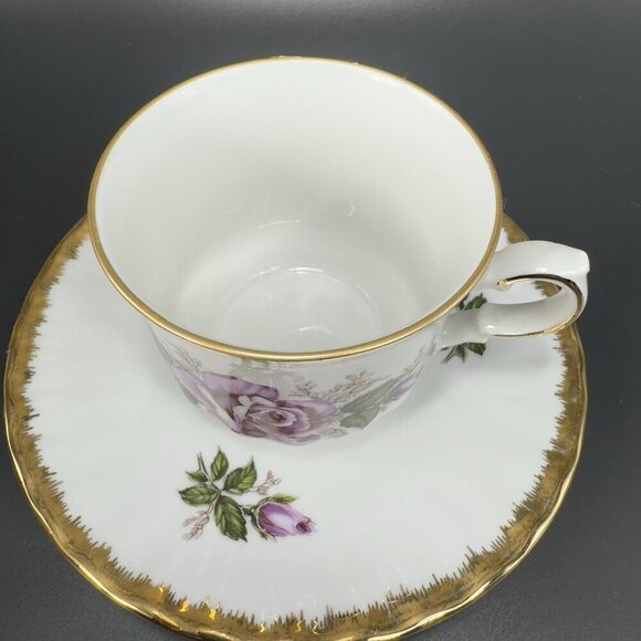 Kronester Bavaria Fine China Porcelain Teacup And Saucer Set Gold Edges Germany - Picture 13 of 15